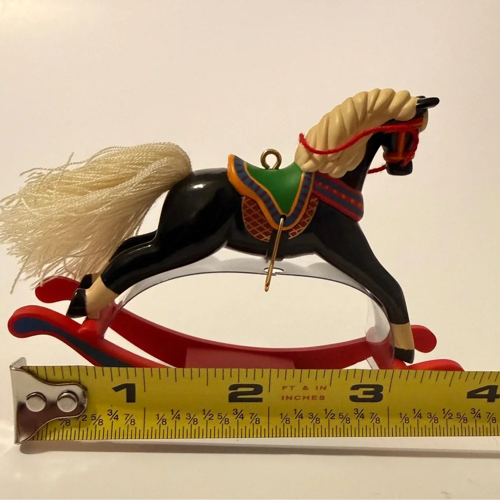 Hallmark Keepsake 1996 Rocking Horse Ornament 16th Final in Series Black Red